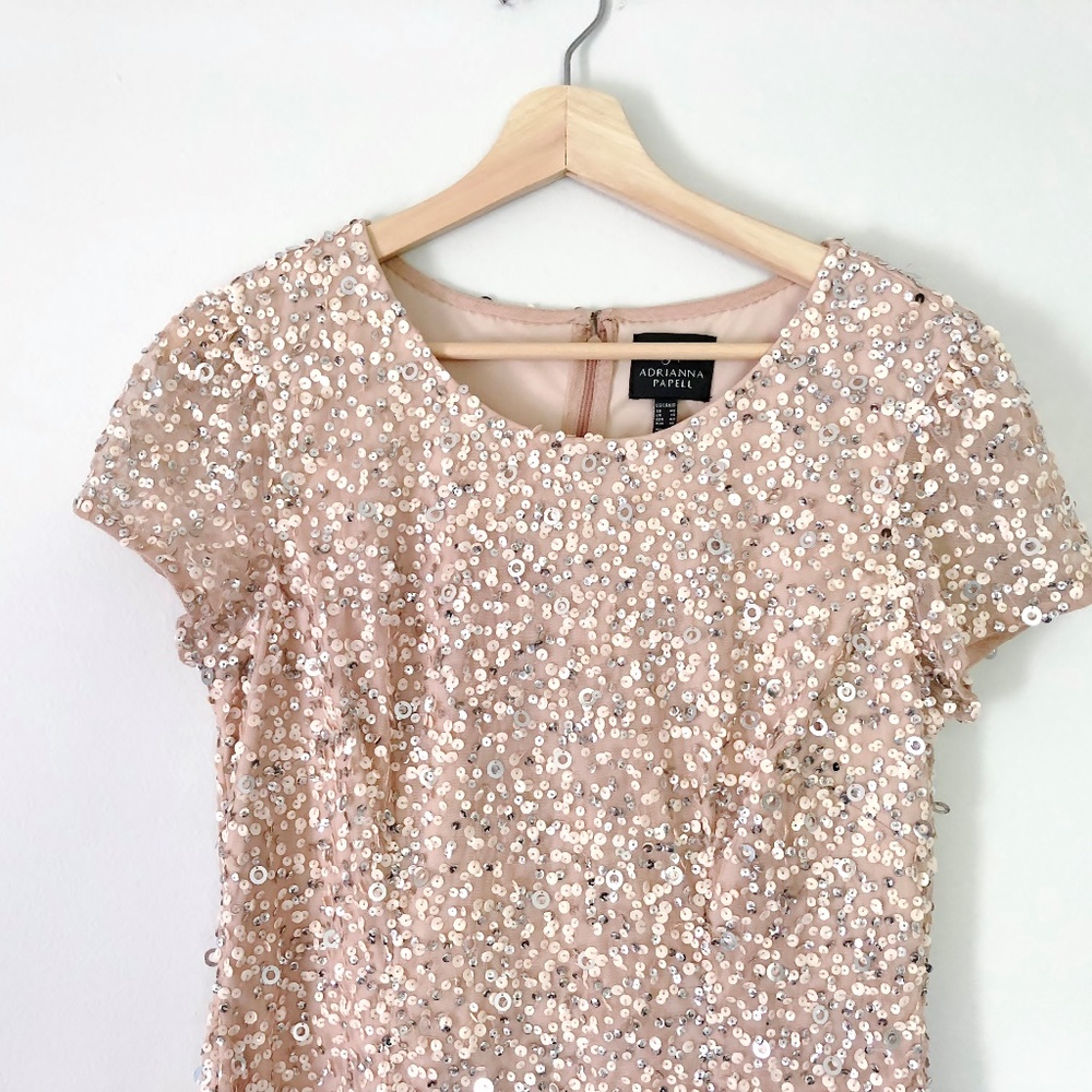 Adrianna Papell Blush Pink Sequin Top - Picture 4 of 7